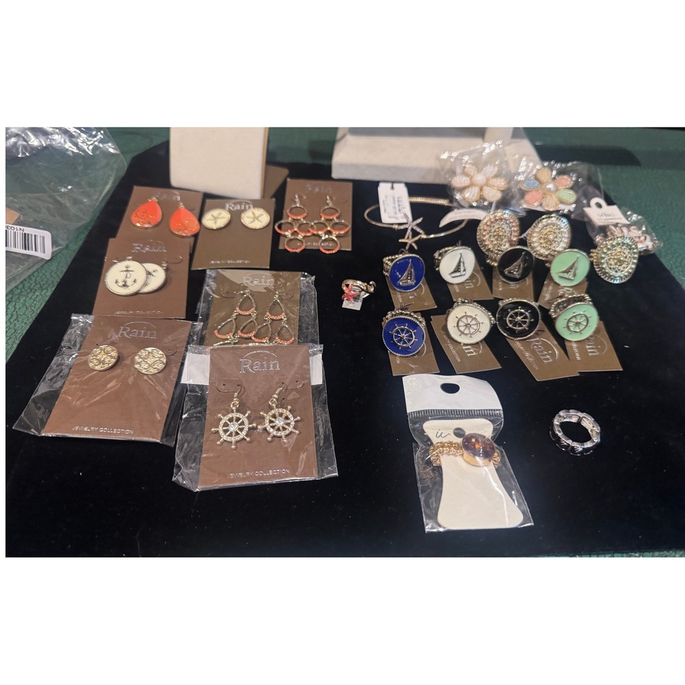 Rain Jewelry Collection Nautical Floral Lot Rings Earrings Bracelet Sailboat 20p